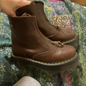 Doc Marten Brown Leather Platform Boots